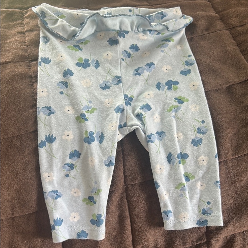Floral Blue Kids Leggings